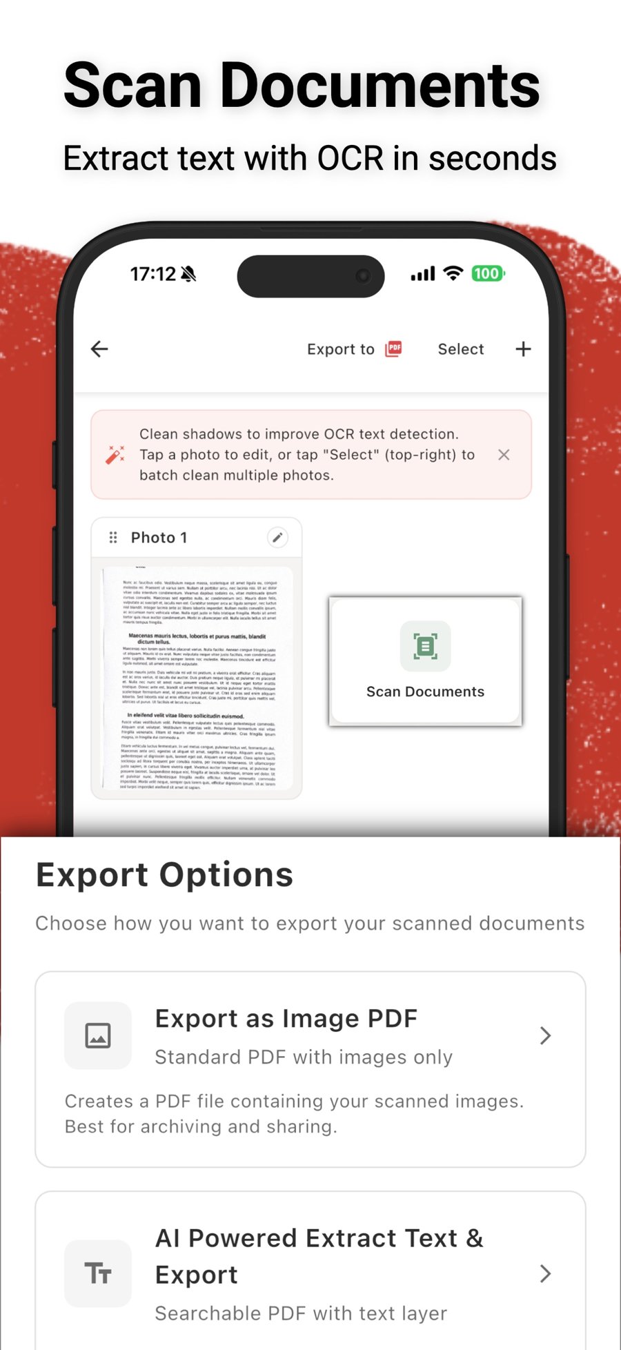 myPDF document scanner: scan documents and extract text with OCR