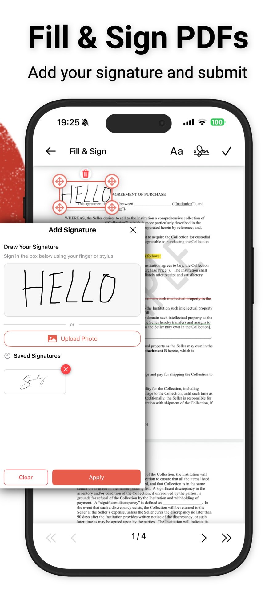 myPDF Fill & Sign: add your signature to a PDF