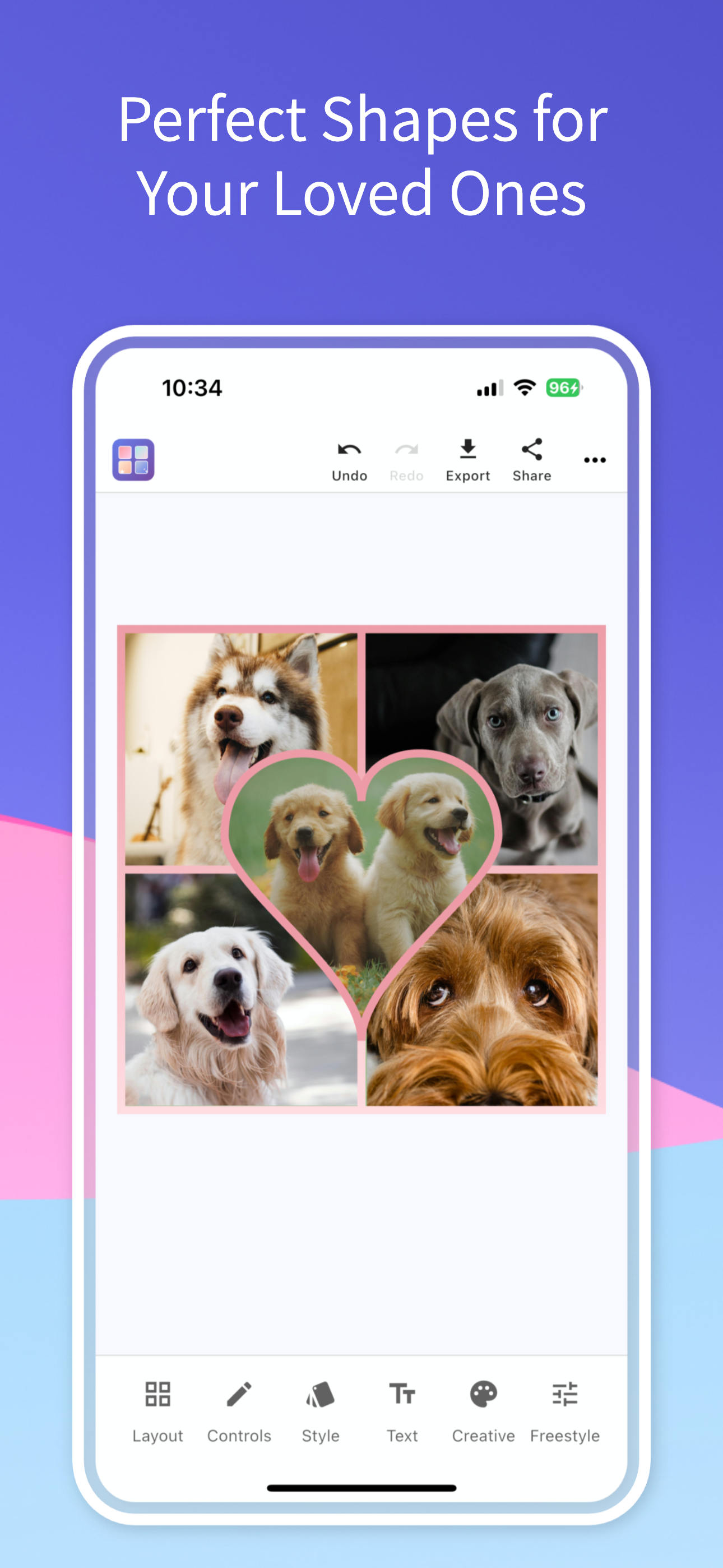 Photo Collage app showing grid layouts